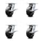 Service Caster 6 Inch Heavy Duty Polyolefin Caster Set with Ball Bearings and Brakes SCC SCC-35S620-POB-SLB-4 - alternate 1